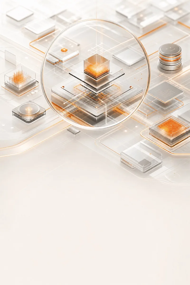 Futuristic glass technology architecture illustrating business technology