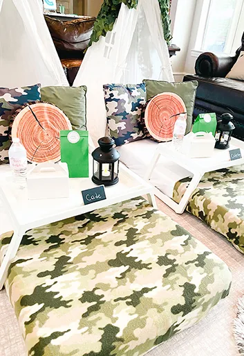 Pijamada de lujo con tema Camo