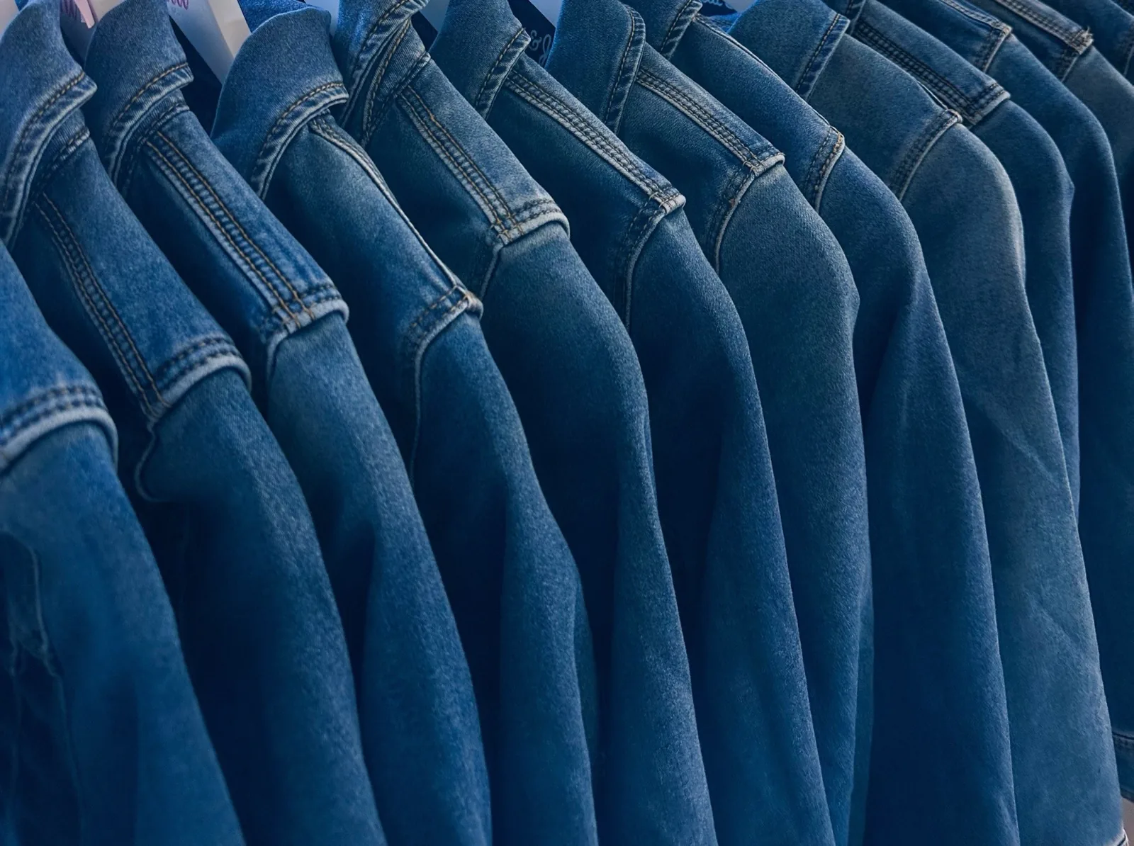 A rack of denim jackets ready for guests