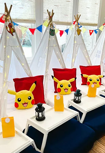 Pijamada de lujo con tema Pokémon
