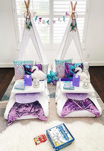 Pijamada de lujo con tema Mermaids