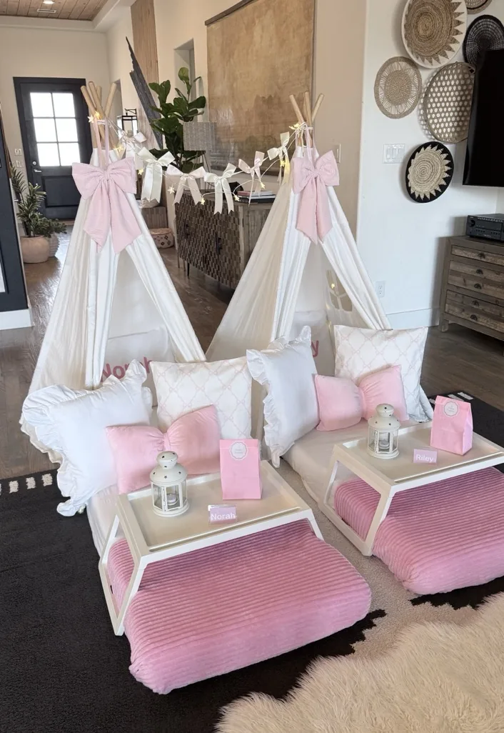 Coquette theme luxury sleepover